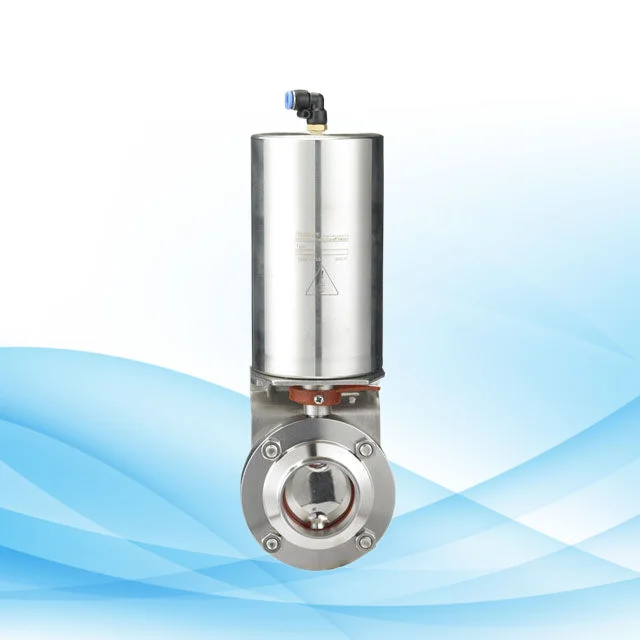 Sanitary Stainless Steel Inox Welded Pneumatic Butterfly Valve With Limit Switch