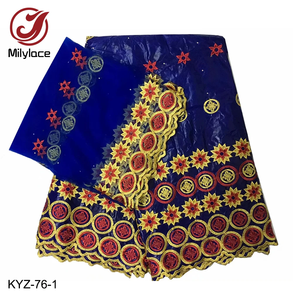 Good Quality African Embroidery Cotton Lace Guinea Brocade Bazin Fabric