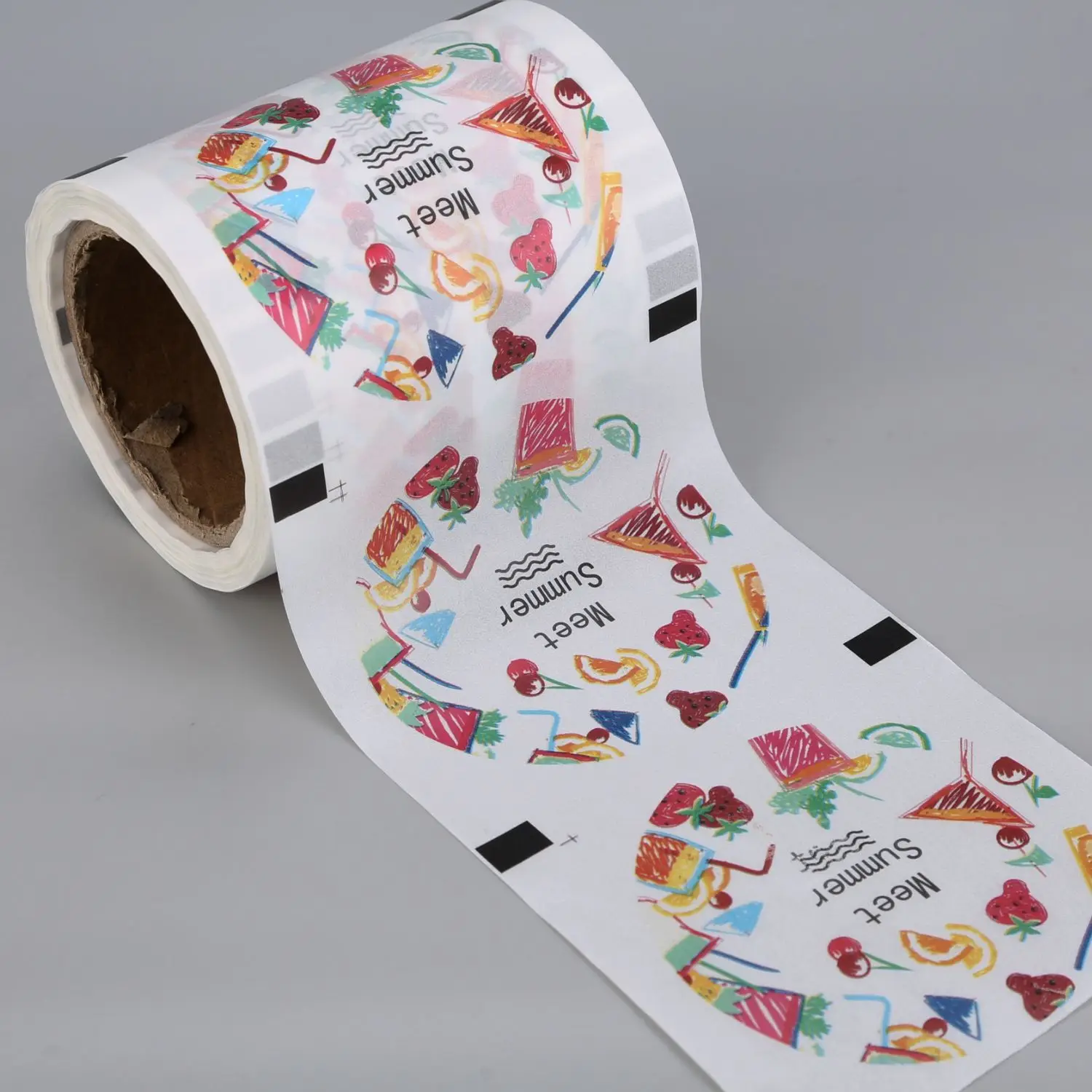 Wholesale hot selling factory customized sealing roll film PP plastic cup lid fruit printing food grade milk tea sealing film