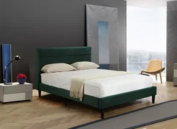 Modern minimalist style comfortable furniture premium green bedroom double flannel king bed bedroom furniture