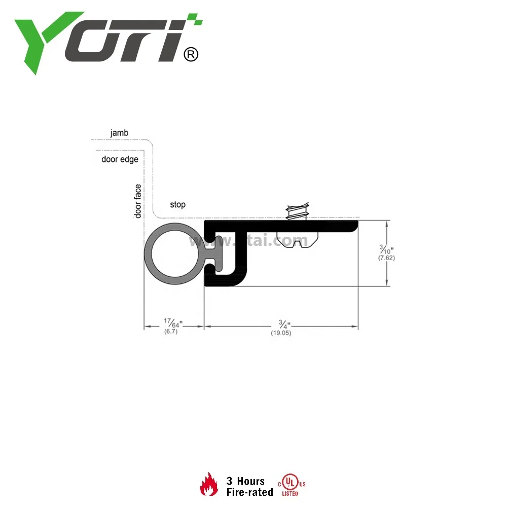 YDW209 Door Jamb Weatherstrip Kit with Screws Door Gasket or Meeting Stile Aluminum with Rubber Bulb Seal Aluminium Gasket