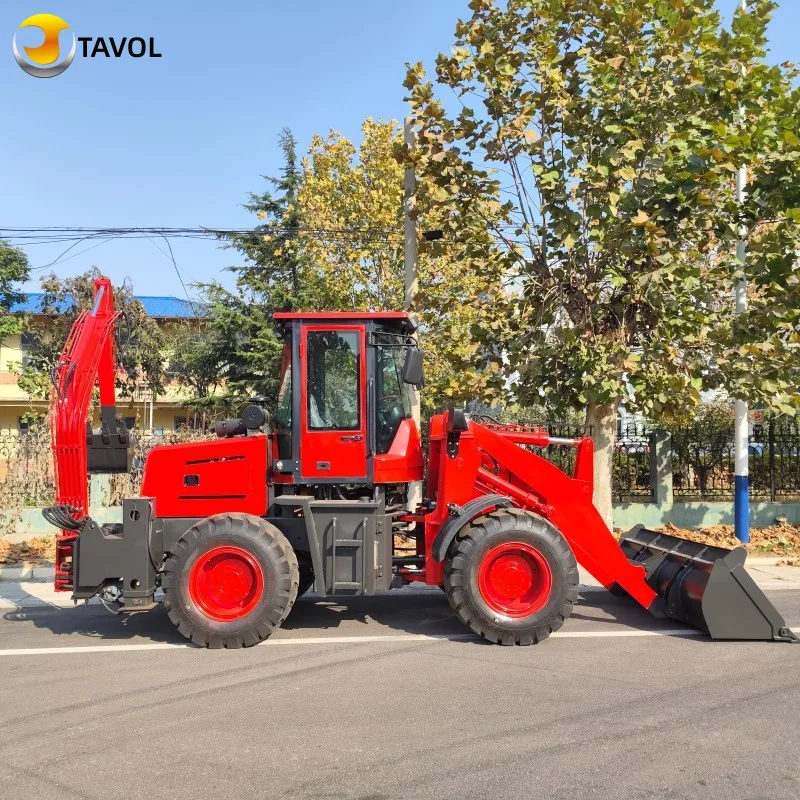 HOT Multi-purpose Red Blue Yellow Color 4 Wheel Drive New Backhoe Loader with Cheap Price for Sale.