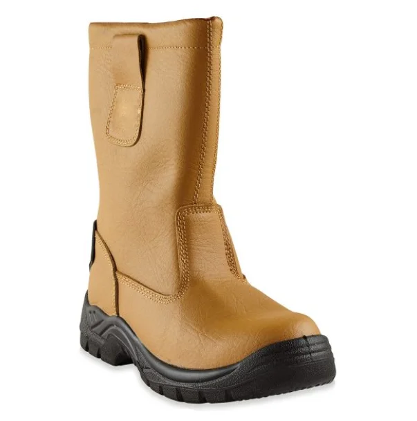 SRC standard dual density PU sole steel toecap genuine leather rigger boots.