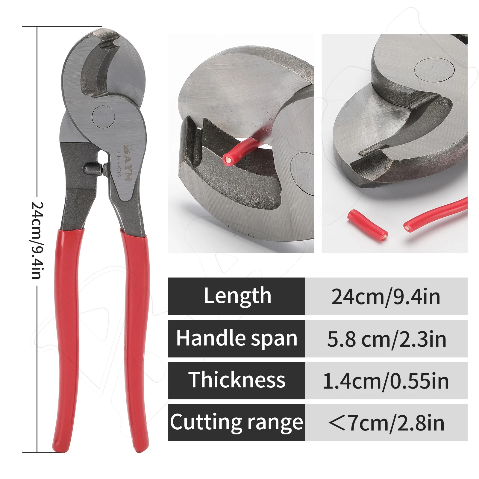 Battery Cable Lug Crimping Tool Kit For Copper Battery Cable Crimper with Stripper 60pcs Copper Battery Lugs/Heat Shrink Tubes