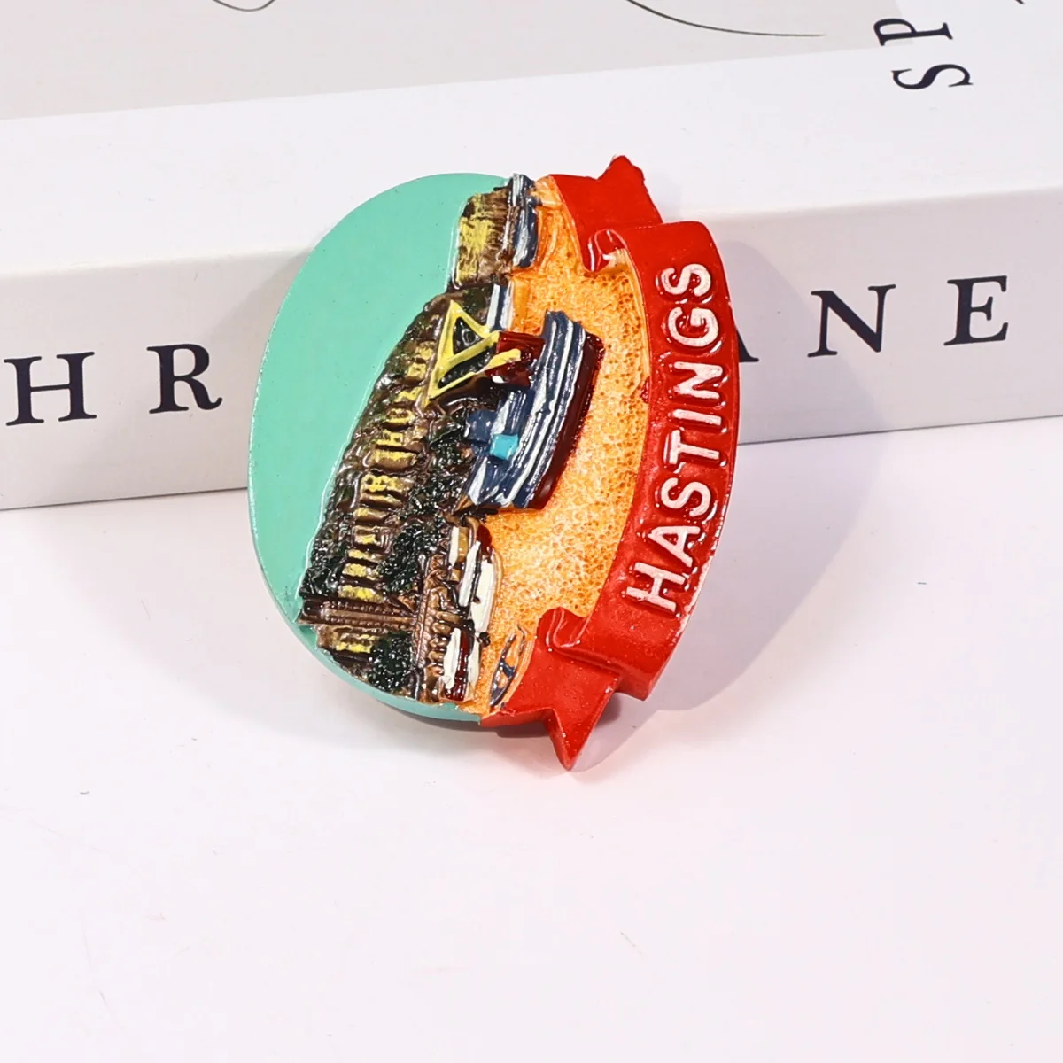 Custom 3D Logo hand-painted sea island Hastings design tourist Souvenir Polyresin Resin Fridge Magnet Fridge Magnets