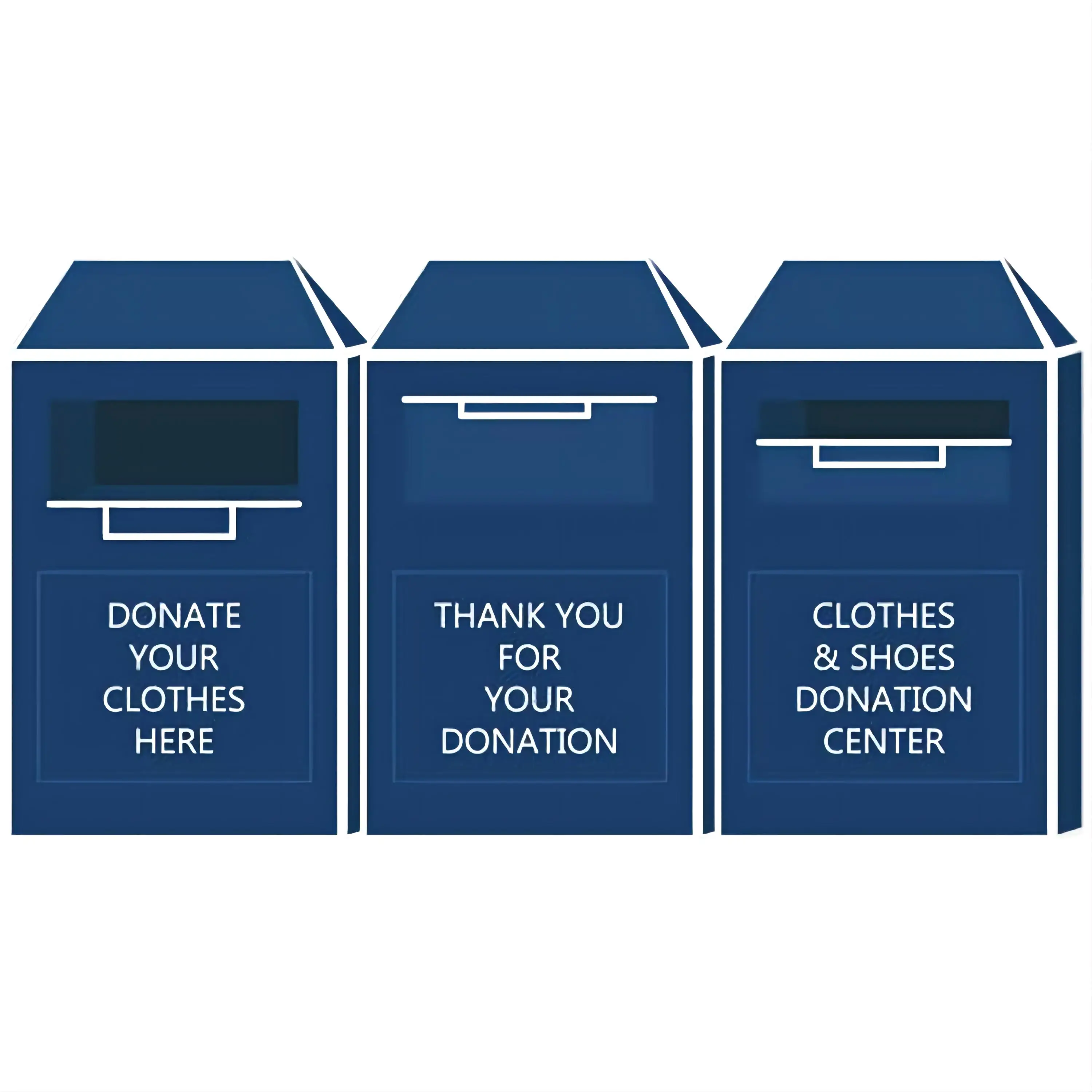 Outdoor Clothing shoes Drop Box Stainless Steel Charity Donation Center Used Book Clothes Shoes Donating Drop-off Bins