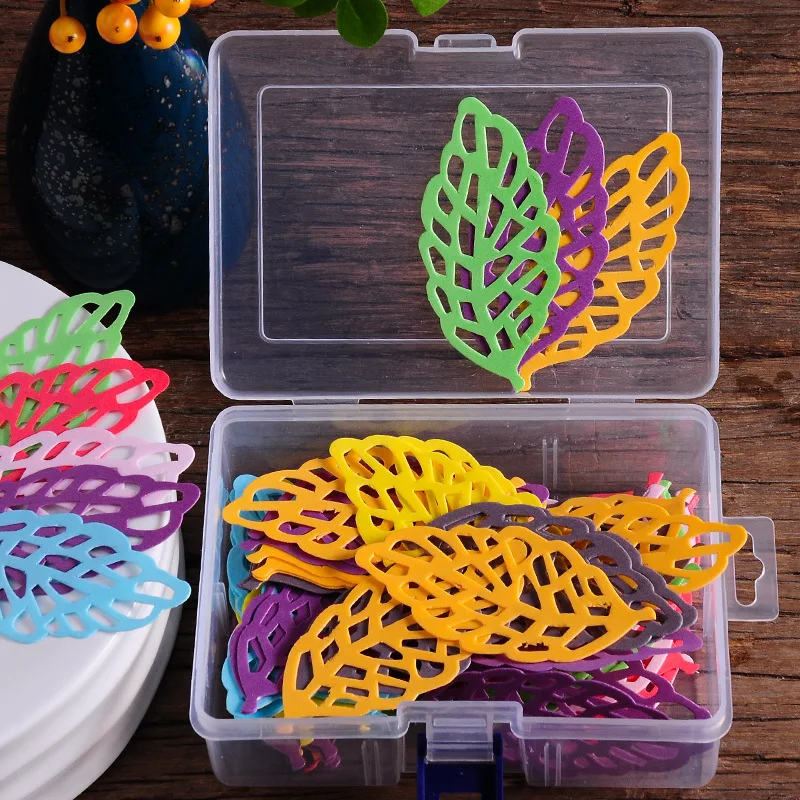 Edible Glutinous Rice Paper Colorful Hollowed Leaves Cake Dessert Toppers For Cake Dessert Decorating