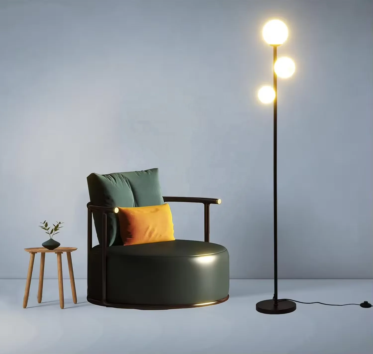 Brass Color Floor Lamp Fully Dimmable 0-100% Brightness Standing Lamp for Bedroom Decoration Wholesale Black Pink White LED 90