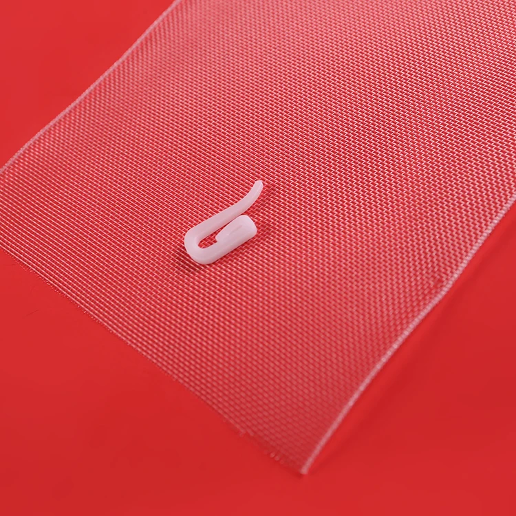 Low prices transparent nylon heading types polyester material pencil pleat tape curtain