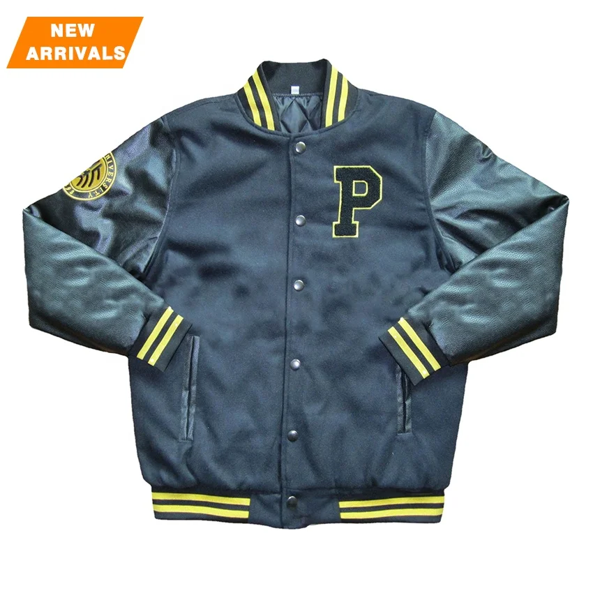 Leather Pink Crop Beige And Black Letterman Vintage Custom Leather Baseball Custom Varsity Jacket Men Varsity Jackets