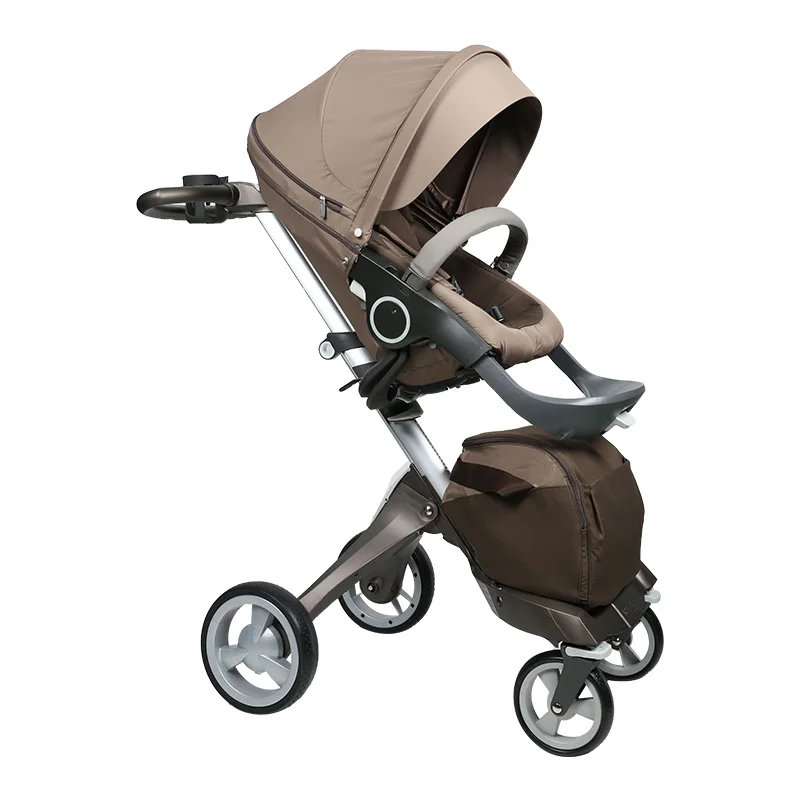 Daland Luxury Famous High Landscape Plastic Baby Stroller With Sleeping Basket Newborn Lying Child Trolley