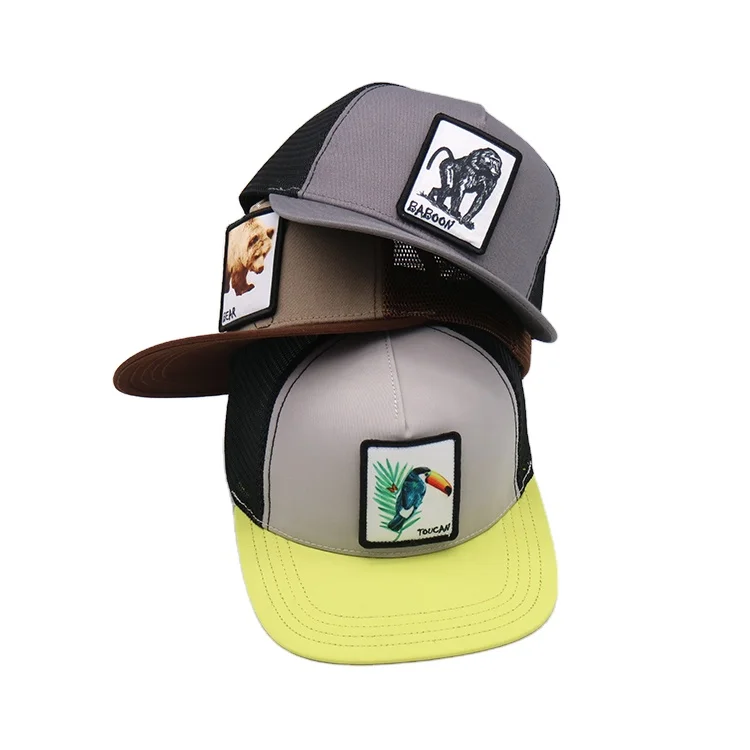 Wholesale Personalized Custom Logo Animal Cartoon Mesh Embroidered Trucker Hat