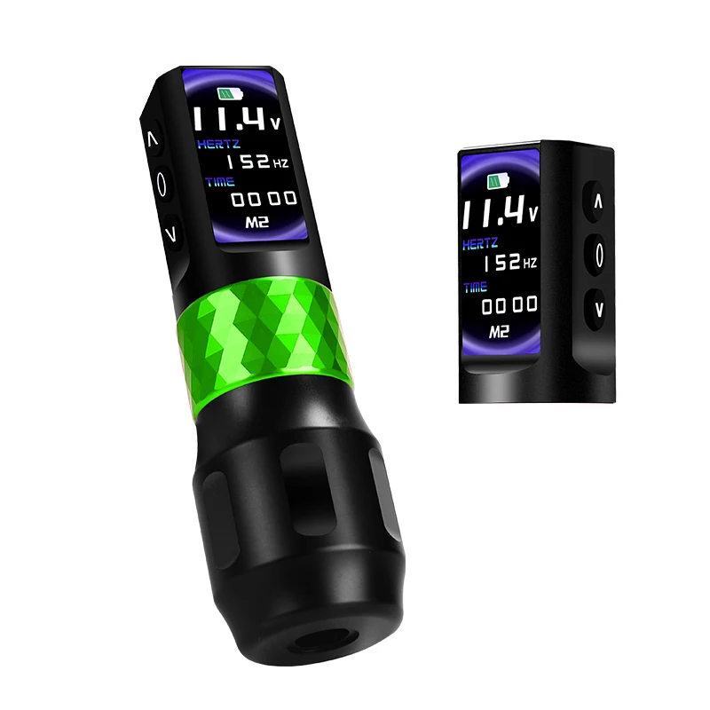 Rechargeable High Capacity OLED Display Digital Rotary Tattoo Machine Wireless Battery Tattoo Pen Set with Dual Batteries