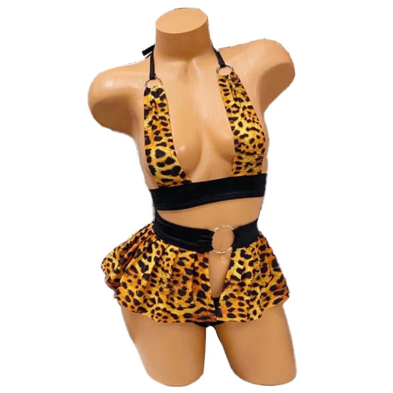 Ailangke Wholesale Instagram Leopard Pattern Polyester Hot Sellers Dancer Dresses Performance Wear