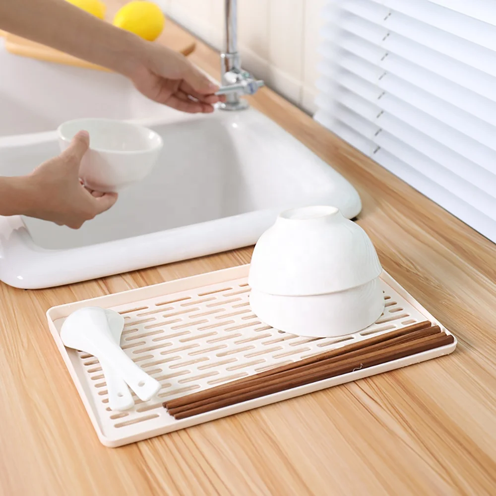 Aliexpress Hot Sell Kitchen Home Use Kictchen Accessories Hollow Water Cup Drain Tray Plastic Cup Tray Cup Holder