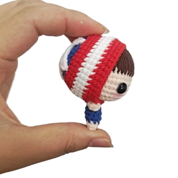 wholesale creative crochet key chain bag pendant handmade plush toys crochet doll knitted plush toy yarn doll