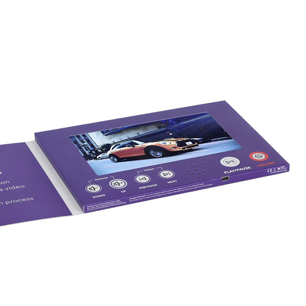 
7 inch lcd screen video brochure 