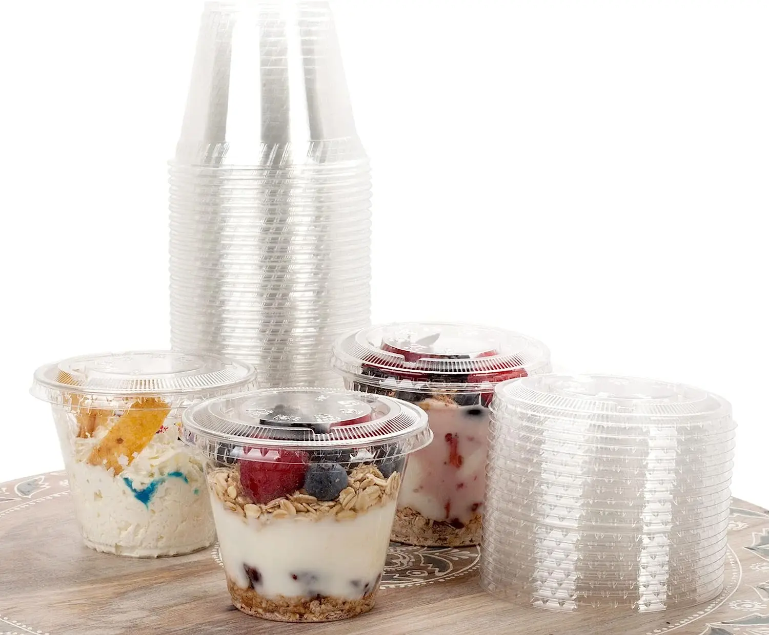 Mini PET Plastic Disposable Cup Sauce Container 7oz Takeout Cold drink Cup Transparent customizable Yogurt slush ice cream cups