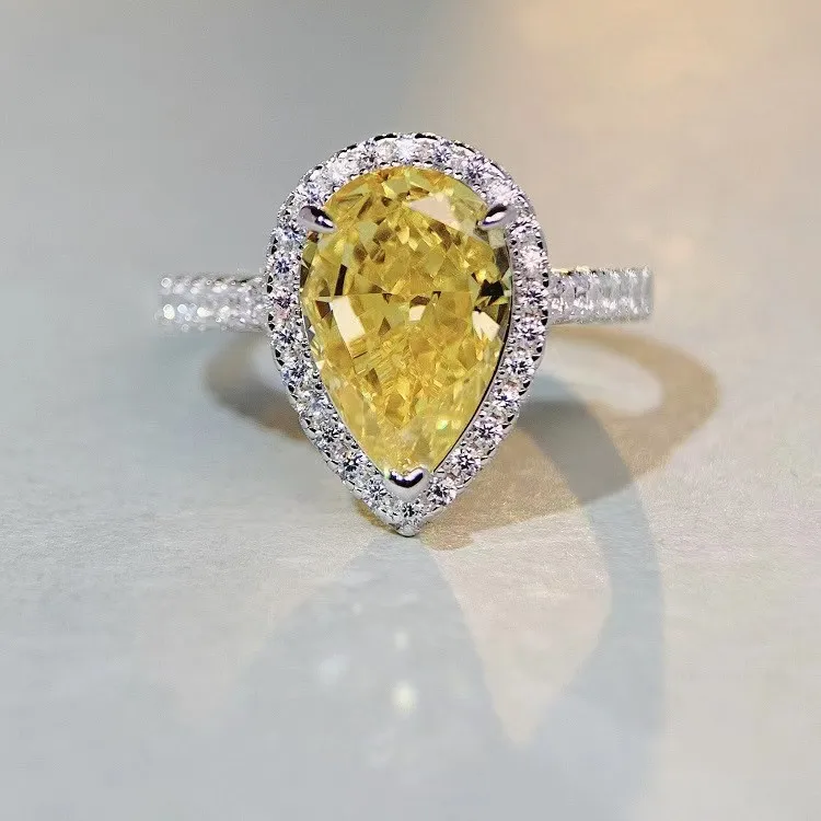 Fashion jewelry fashion jewelry moissanite solitaire ring 925 sterling silver rings moissanite stone ring