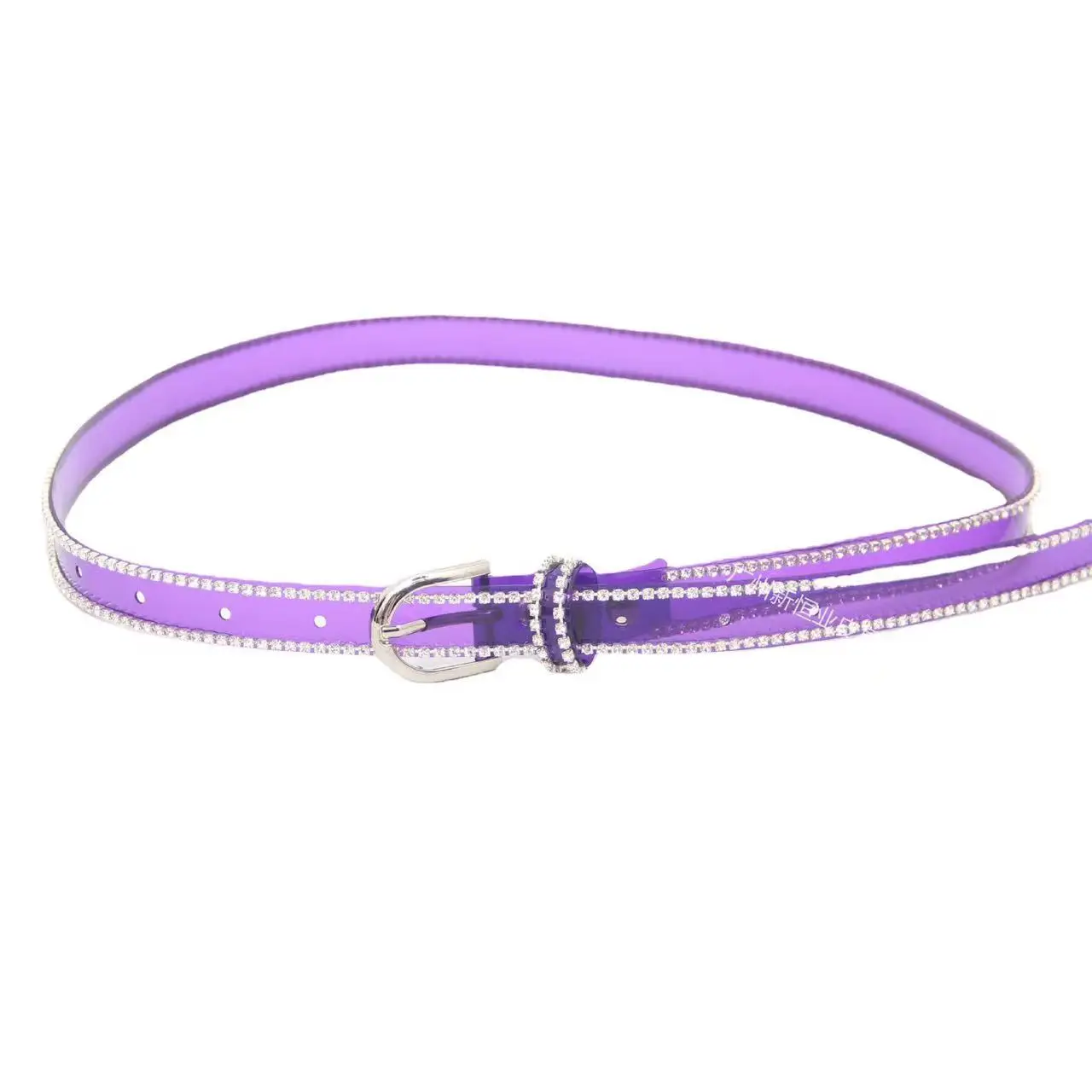 New fashion illusion plastic belt rhinestone encrusted belt ladies thin belt