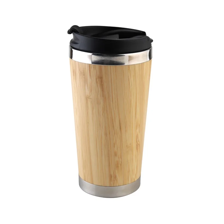 Coffee Mug Stainless Steel Wooden Coffee Tea Mug: Insulated  Light & Portable for Office  100% Eco-Friendly