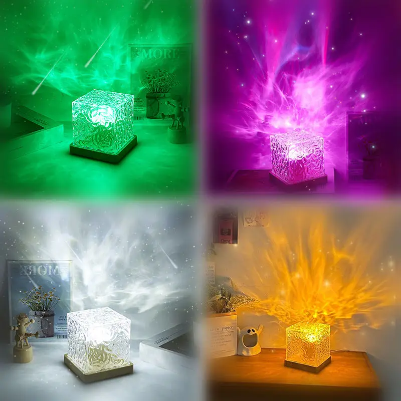 Hot Sale  New LED Dynamic Aurora Nebula Star Night Lamp Water Wave Light Bedside Decorative Light