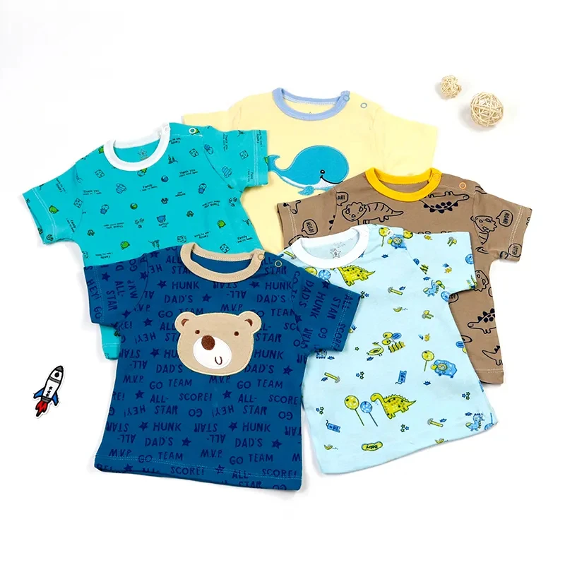 baby product clothes baby gift Soft Cotton Clothes Newborn short sleeve 5 pcs Set T shirt