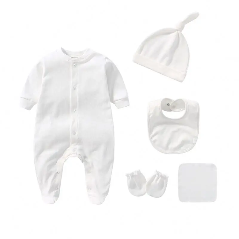 100% Cotton Baby Essentials Babi Clothes Blank Bebes Rompers Gift Set Wholesale New Born Baby Clothes Sets 0-12 Months For Boy