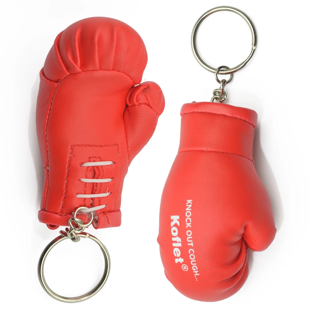 Promotional 3D Soft Pvc Leather Printing Logo Custom Mini Boxing Gloves Keychain