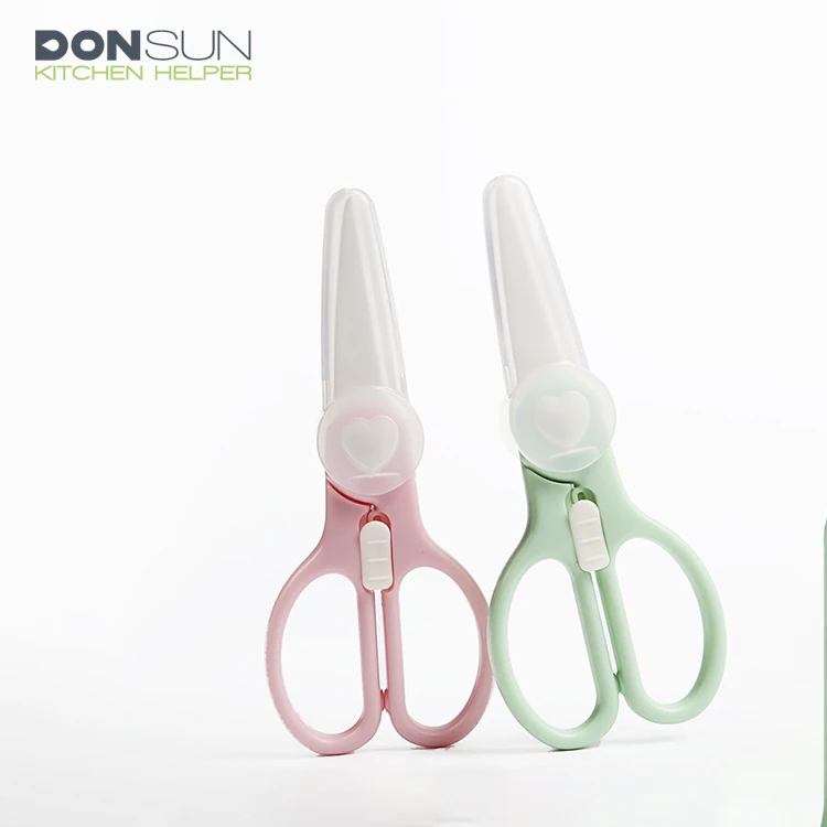 professional Baby Food ceramic scissors With plastic sheath