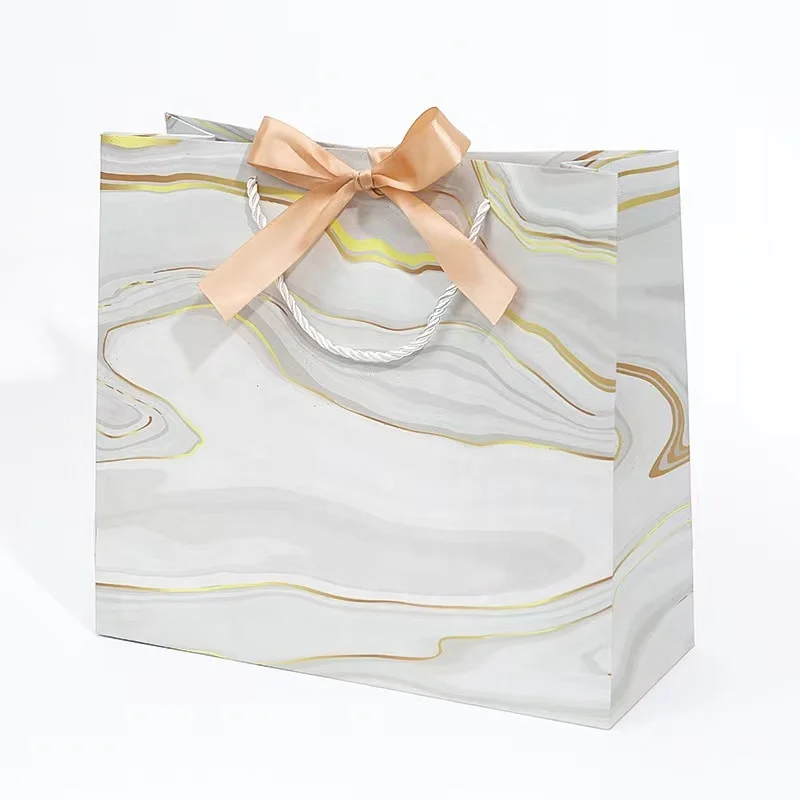 DIY Christmas Fancy Paper Gift Bags Shopping Boutique Paperbag Mini Clothes Pink White Gift Custom Paper Bag with Handle