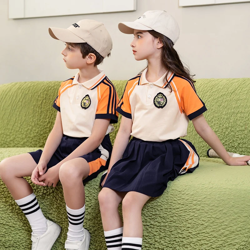 Breathable Clothes For Kindergarten School Polo Shirt SKirts Shorts Fashion Kindergarten Uniform