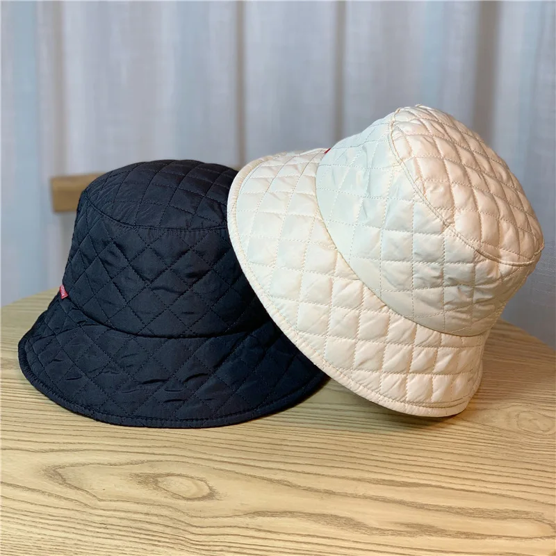 Winter Ultra Light Down Bucket Hats For Women Panama Fisherman Hat Outdoor Lady Cold Warm Basin Cap