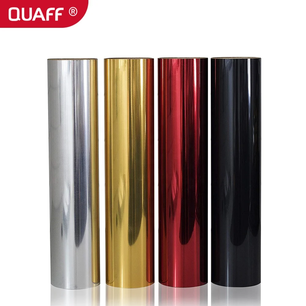 2024 QUAFF Korean Foil heat transfer vinyl soft metallic 0.5*25m high quality transfer film PET PU for clothing