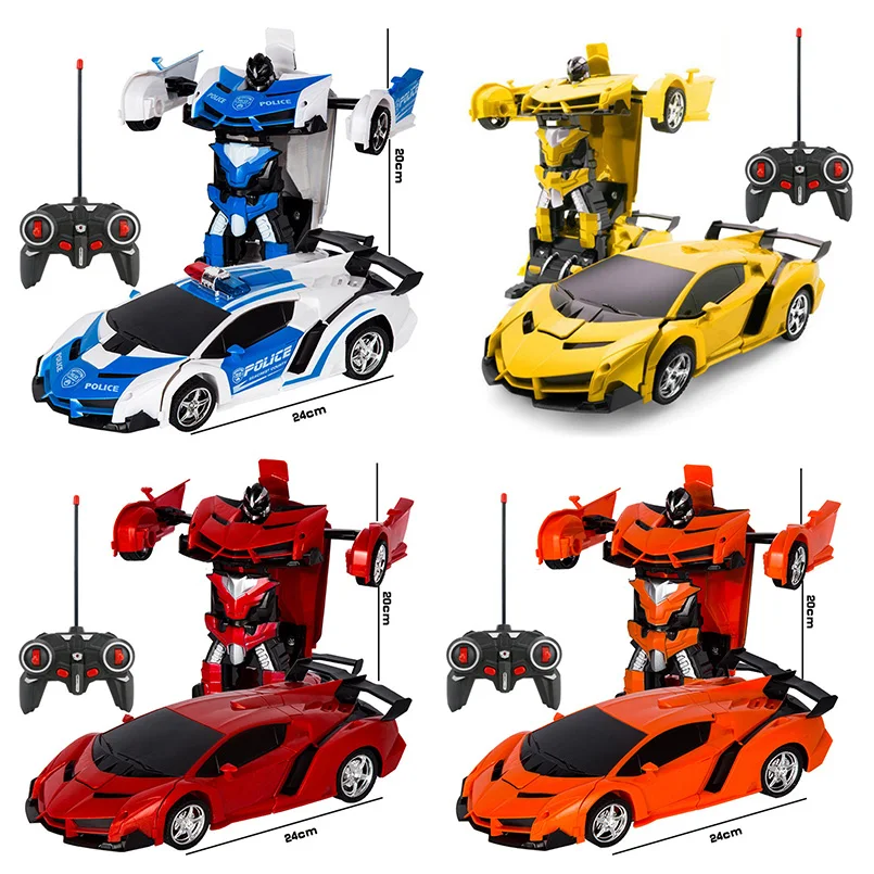 Hot Sale RC Car High Quality 2 in 1 Electric Car  Children Outdoor Remote Control Sports Deformation Car Robots Model Toy