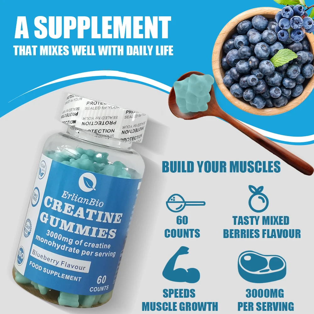OEM Sport Restore Physical Strength Increase Explosive Power Gummy Relieve Fatigue Repair Muscles 3000Mg Creatine Gummy