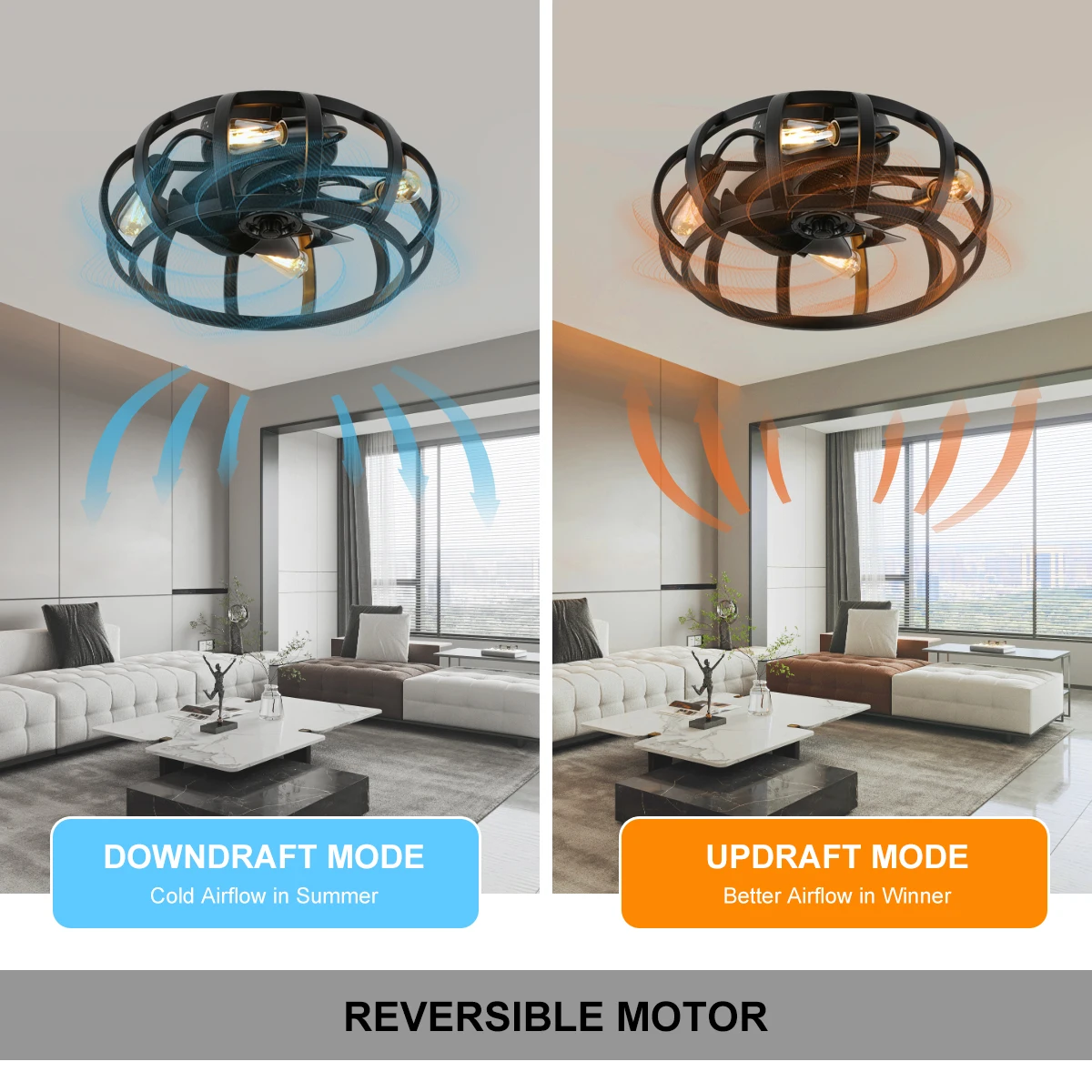 SLYNN Indoor Energy Saving Decorative Lighting LED Intelligent Ceiling Fan Lamp