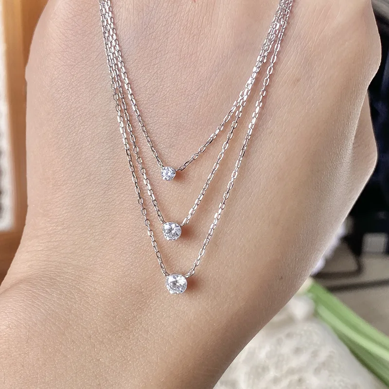 Emotional Factory 925 Sterling Silver 14K Gold Plated Gemstone Round Solitaire Stone True Infinity Necklace