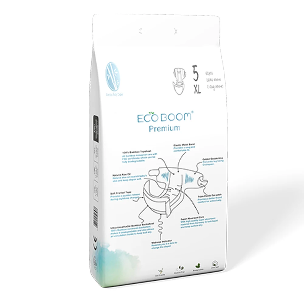 ECO BOOM Dyper bamboo diapers private label organic insert natural diaper disposable biodegradable nappy
