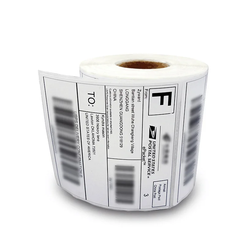 4x6 Shipping Label A6 Thermal Sticker Paper Thermal Printer Label Paper Waterproof Adhesive Sticker 5 Rolls in a Shrink Wrap CY