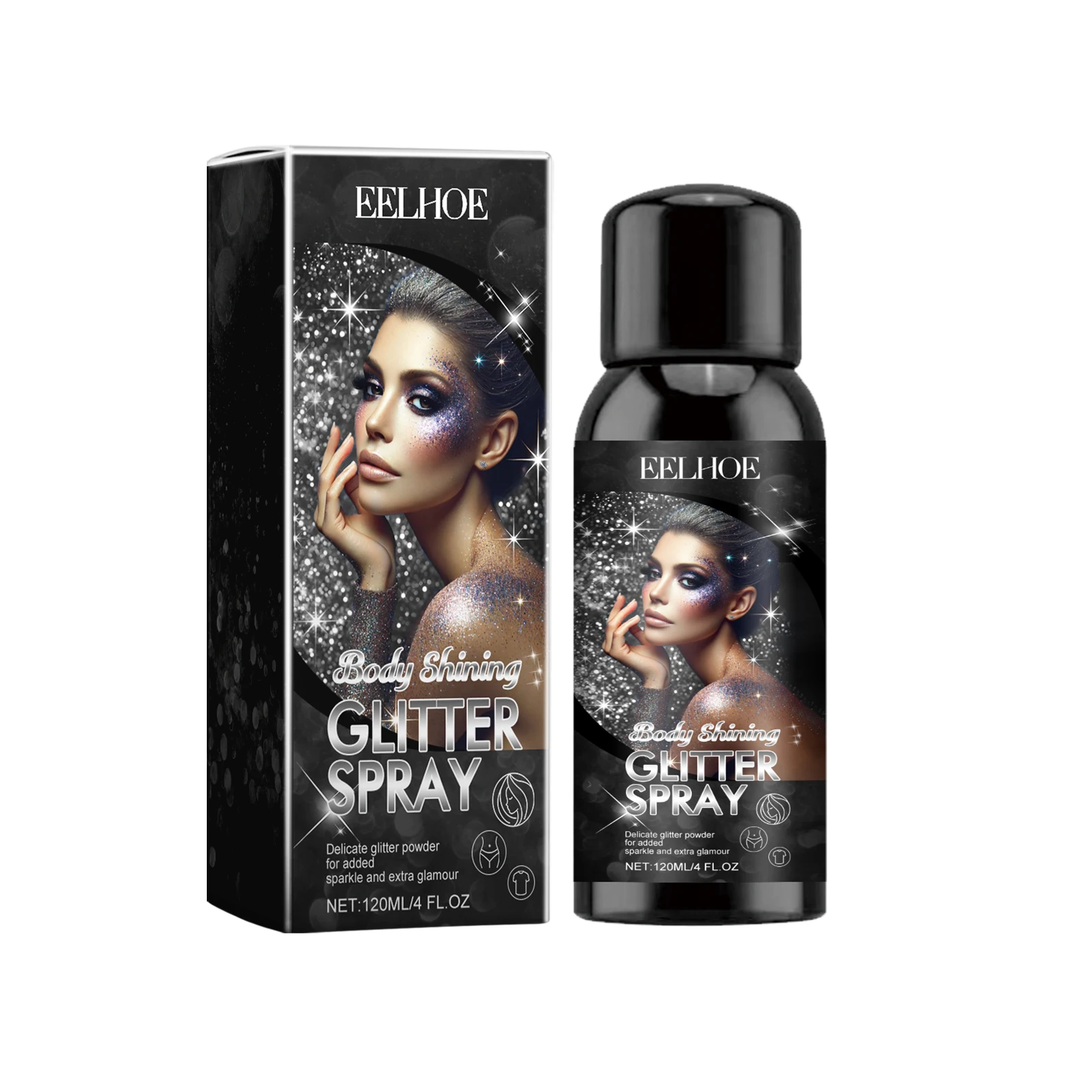 EELHOE Ladies Shine Powder Glowing Glitter Powder Lasting Glitter Setting Spray