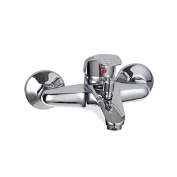 High Quality Silver Painted Single Lever Wall Mount Bath Mixer Thermostat Taps