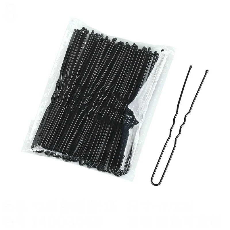 HZO-50023 Women Hairdressing Styling Hair Tool U-shaped Bobby Pins Hair Clips Black