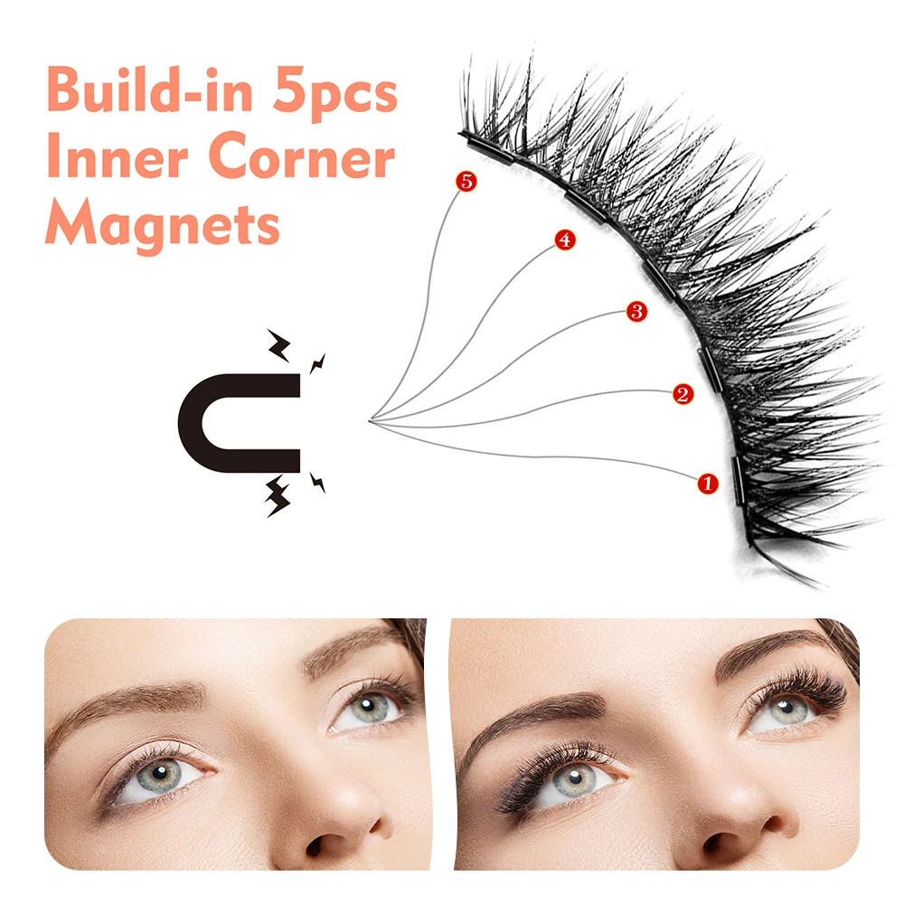 
Mink magnetic eye lashes magnetic false eyelash eyeliner & lashes vegan magnetic eyelashes private label 
