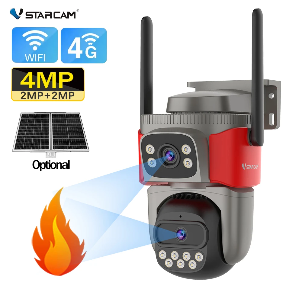 VSTARCAM AF621DR-C беспроводная наружная IP-дорожка с питанием от солнечной батареи 8 МП двойная линза камера видеонаблюдения 4 г