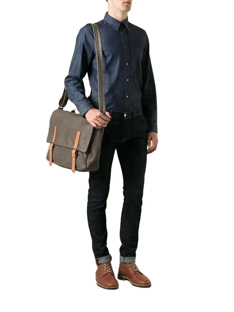 
Vintage Style Canvas men Shoulder messenger Bag Cross body wear-proof business travel causal laptop bag shoulder Bag for Men 