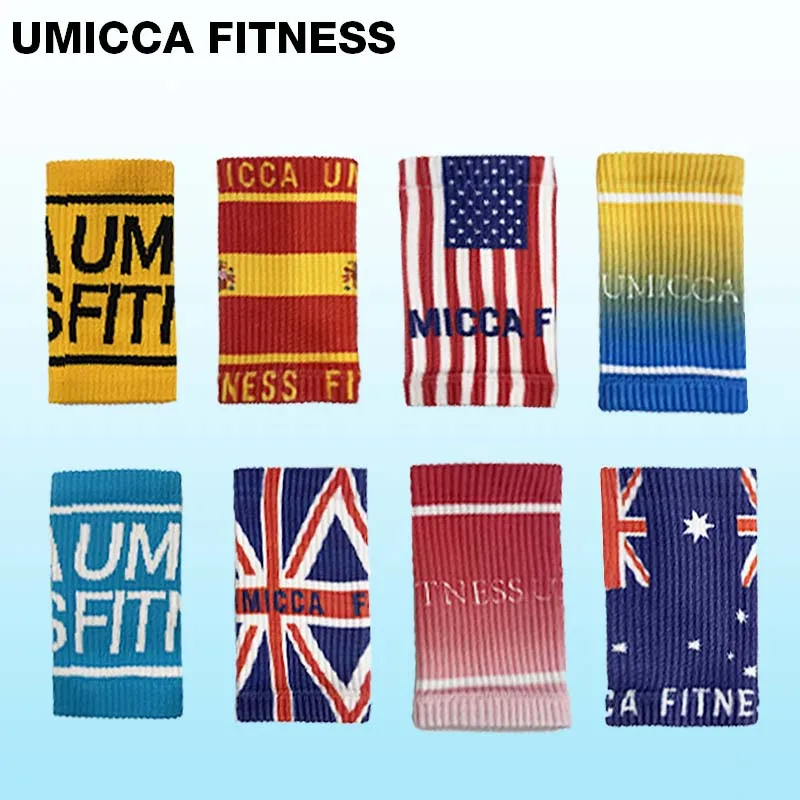 Verchoo Custom Logo Textile Cheap Soft National Country Flag Elastic Knitted Sweat Bands Athletic Exercise Sweatband Wristband