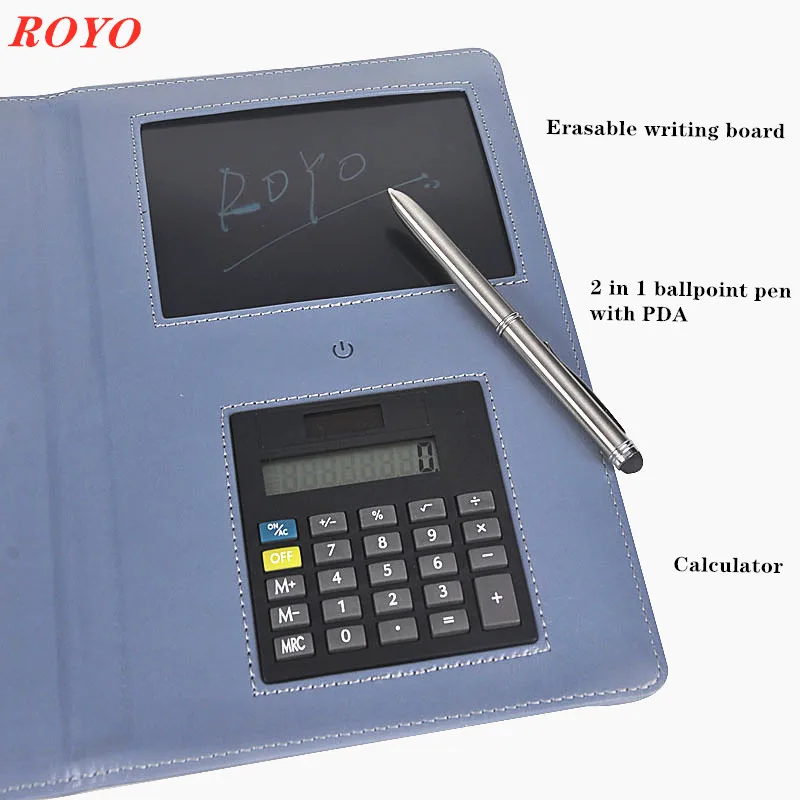 Hot selling smart notebook pen with business notebook  powerbank wireless and usb flash drive luxury notebook custom logo