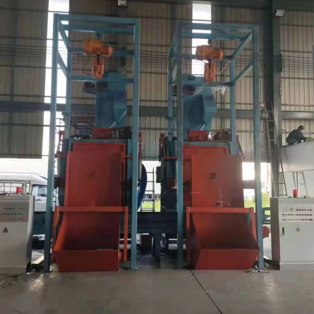 Whole Sale Lpg/Lng/Cng Cylinder Overhead Rail Hanger Hook Type Shot Blasting Cleaning Machine