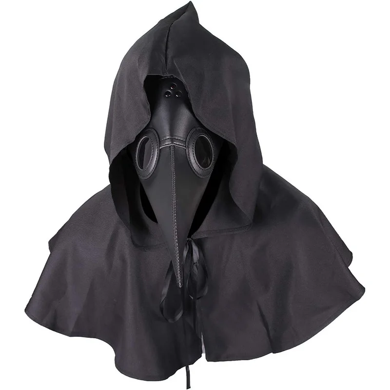 Plague Doctor Mask Long Nose Beak Halloween Costume Props Medieval Punk Retro Style Goth Cosplay Leather Mask